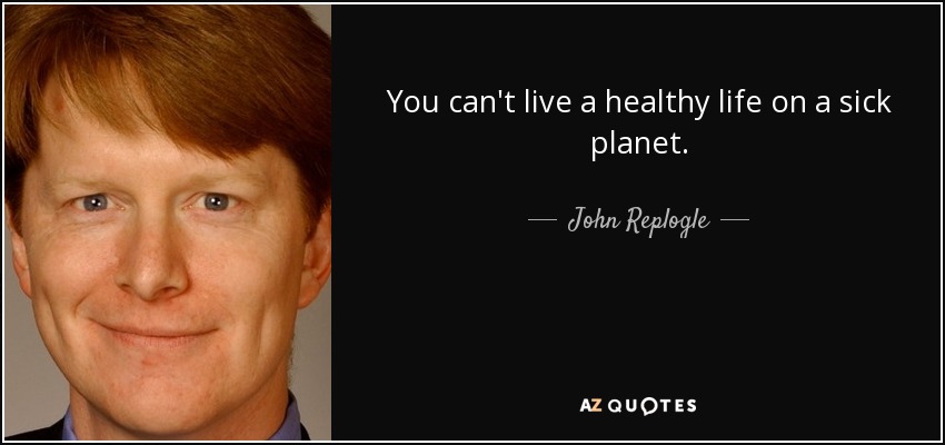 You can't live a healthy life on a sick planet. - John Replogle