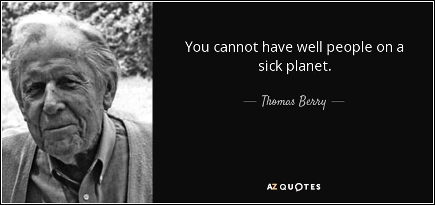 You cannot have well people on a sick planet. - Thomas Berry