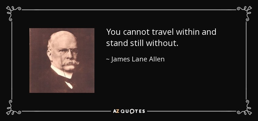 You cannot travel within and stand still without. - James Lane Allen