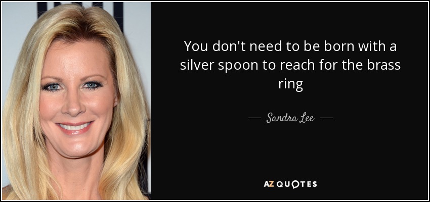 You don't need to be born with a silver spoon to reach for the brass ring - Sandra Lee