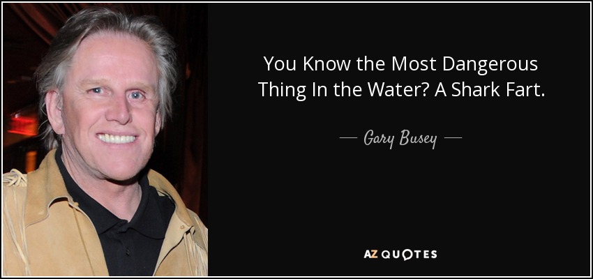 You Know the Most Dangerous Thing In the Water? A Shark Fart. - Gary Busey