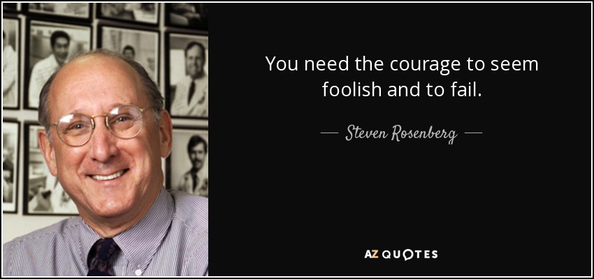 You need the courage to seem foolish and to fail. - Steven Rosenberg