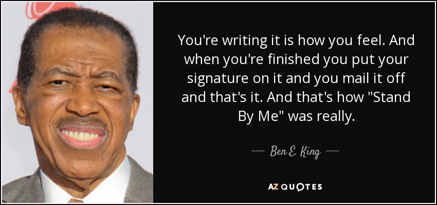 You're writing it is how you feel. And when you're finished you put your signature on it and you mail it off and that's it. And that's how 