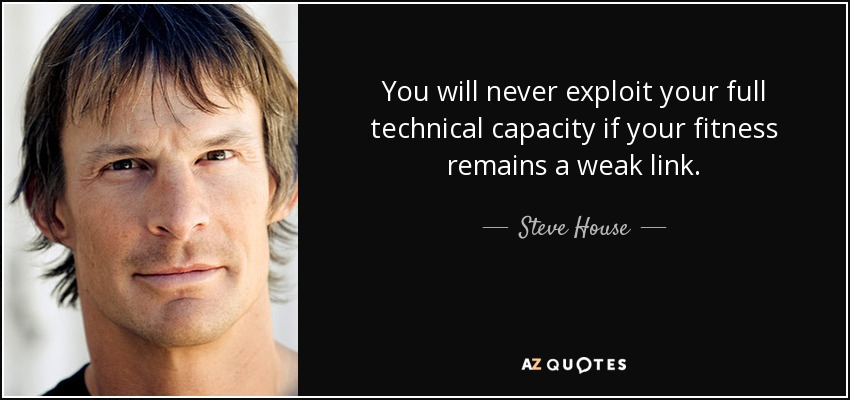 You will never exploit your full technical capacity if your fitness remains a weak link. - Steve House