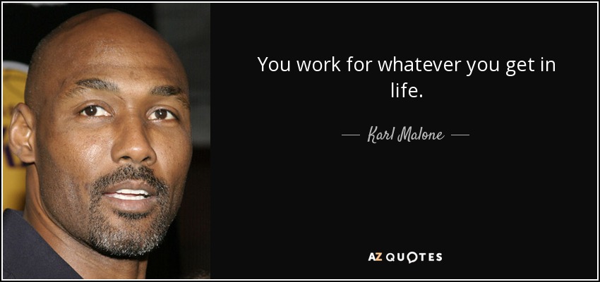 You work for whatever you get in life. - Karl Malone