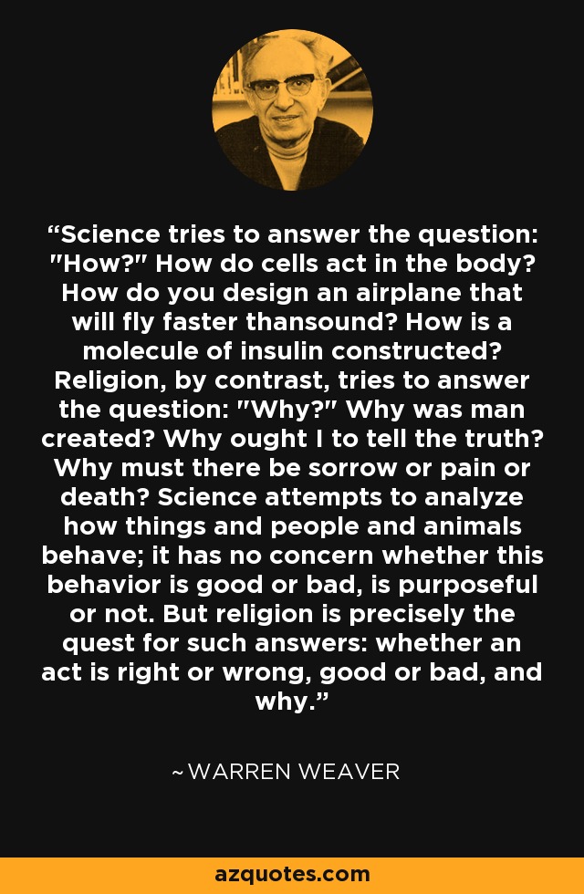 Science tries to answer the question: 