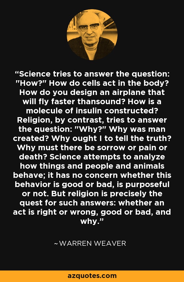Science tries to answer the question: 