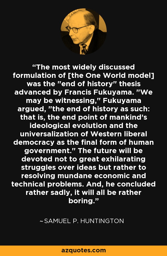 The most widely discussed formulation of [the One World model] was the 