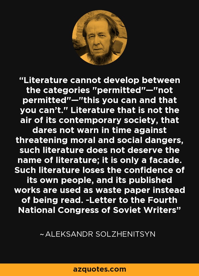 Literature cannot develop between the categories 