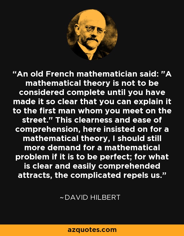 An old French mathematician said: 