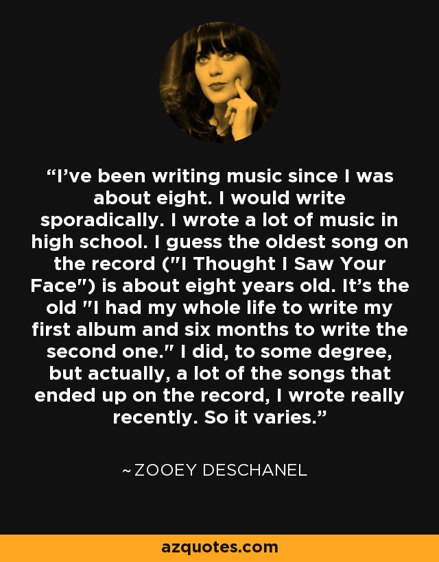 I've been writing music since I was about eight. I would write sporadically. I wrote a lot of music in high school. I guess the oldest song on the record (