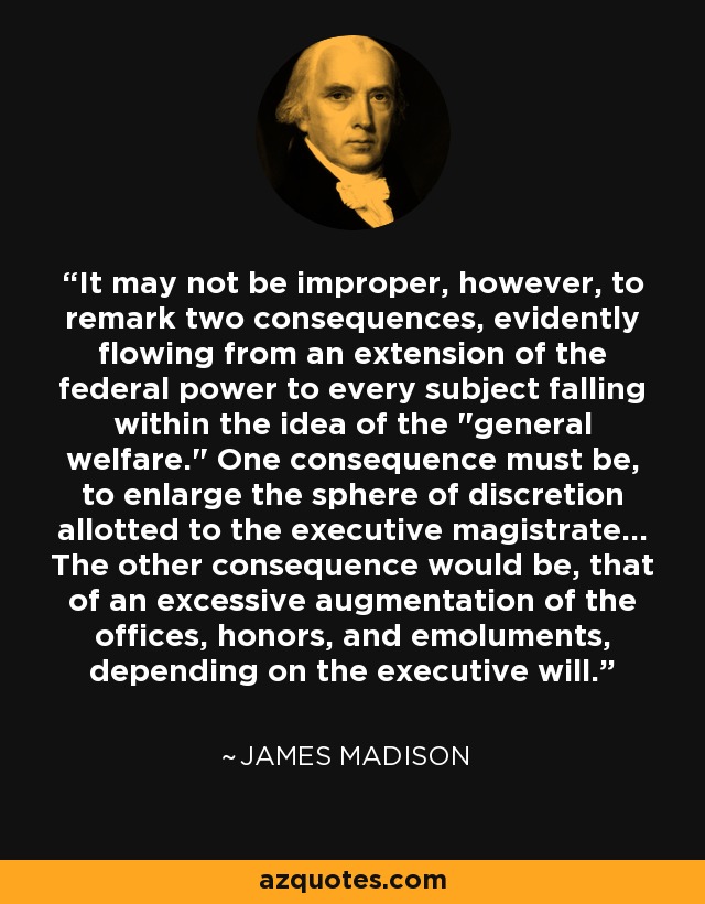 It may not be improper, however, to remark two consequences, evidently flowing from an extension of the federal power to every subject falling within the idea of the 