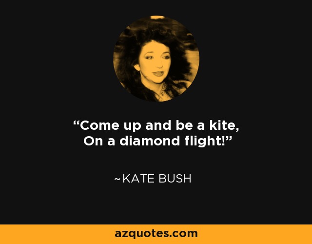 Come up and be a kite, On a diamond flight! - Kate Bush