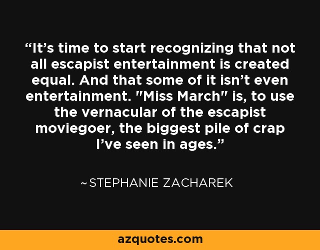 It's time to start recognizing that not all escapist entertainment is created equal. And that some of it isn't even entertainment. 