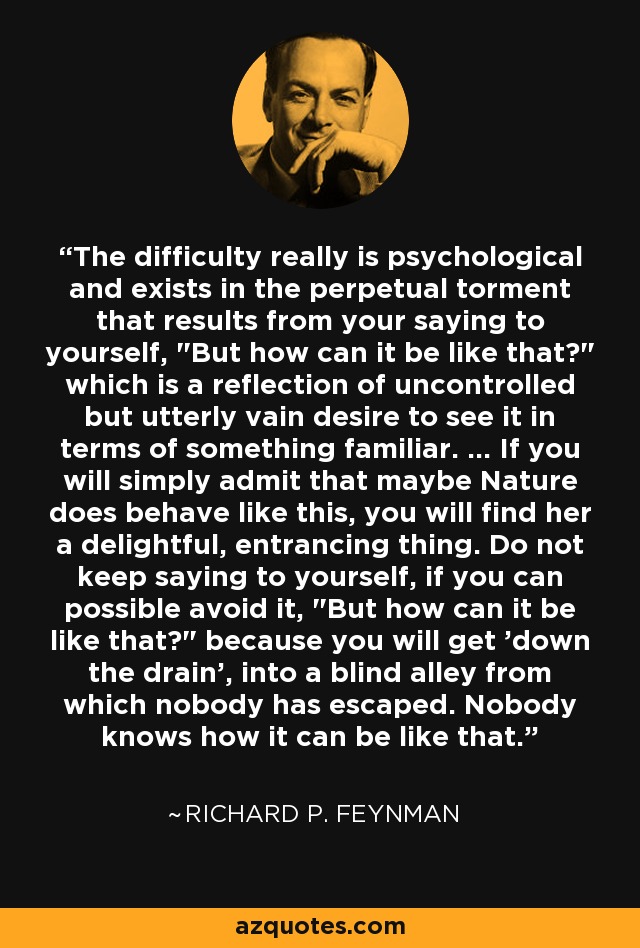 The difficulty really is psychological and exists in the perpetual torment that results from your saying to yourself, 