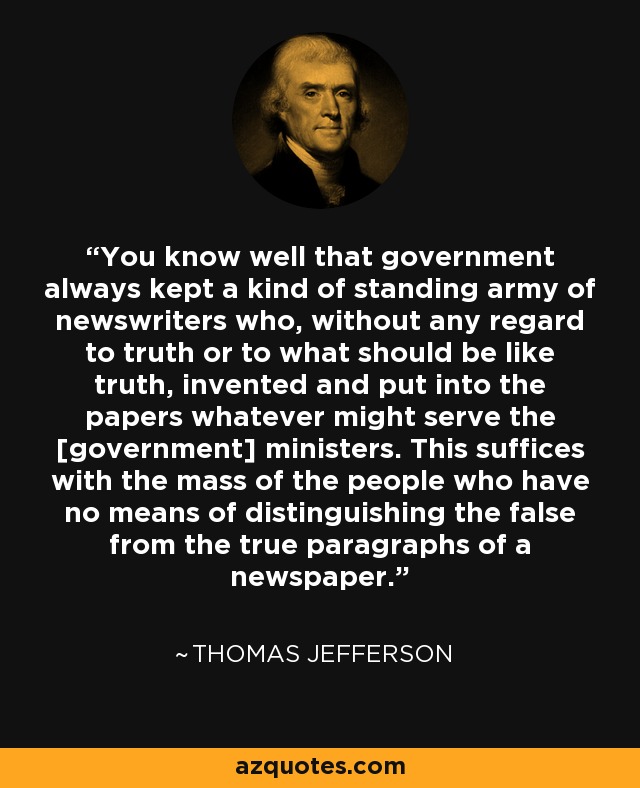 Thomas Jefferson quote: You know well that government always kept a kind  of...