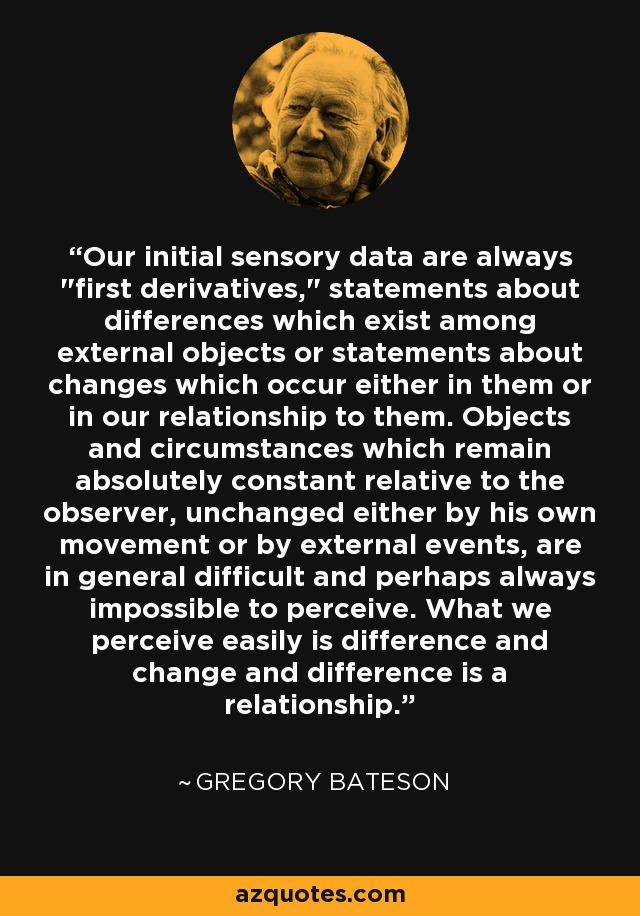 Our initial sensory data are always 