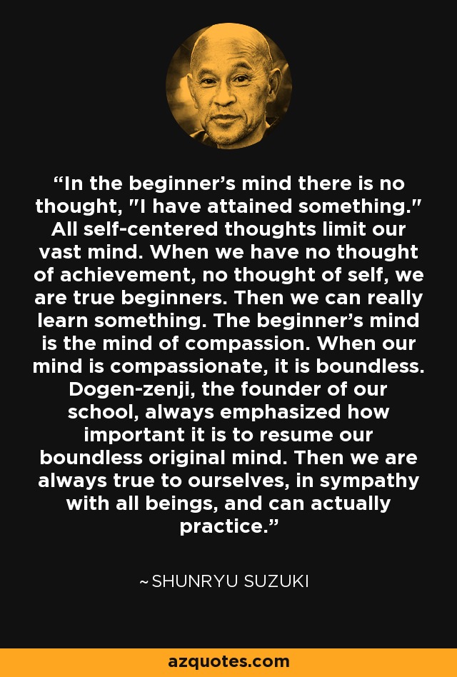 In the beginner's mind there is no thought, 
