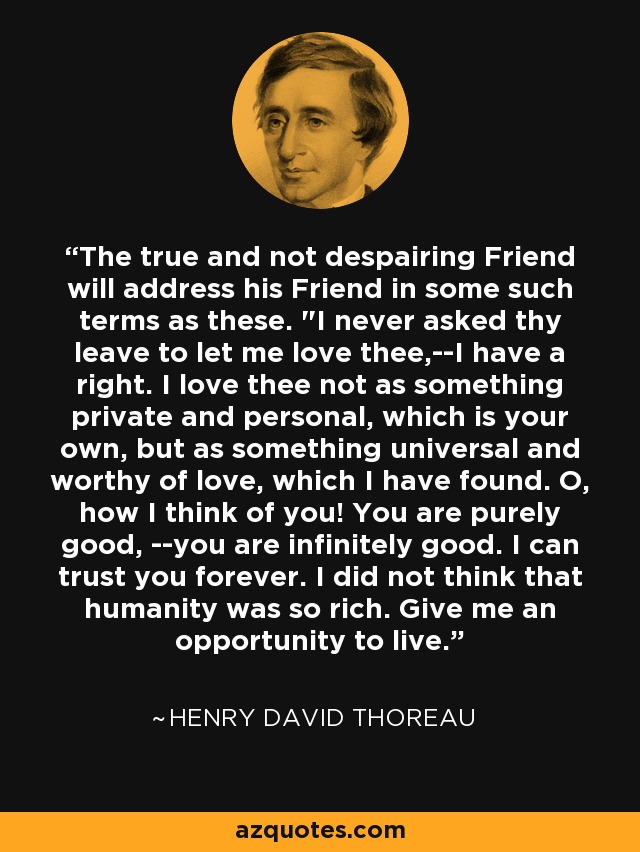The true and not despairing Friend will address his Friend in some such terms as these. 