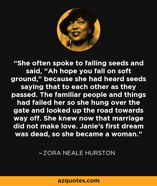 She often spoke to falling seeds and said, 