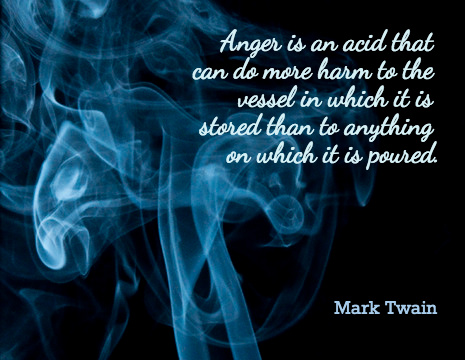 Mark Twain picture quote: Anger is an acid that can do more harm to...
