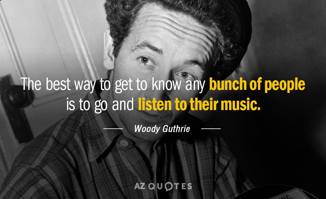 Woody Guthrie quote: The best way to get to know any bunch of people is to...