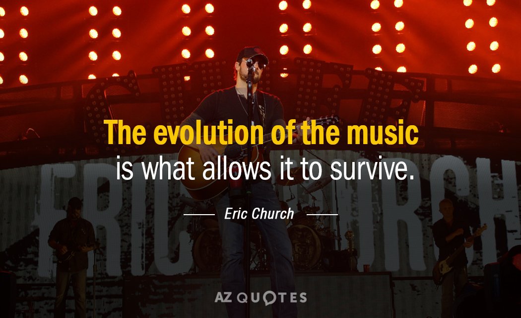 Eric Church quote: The evolution of the music is what allows it to survive.