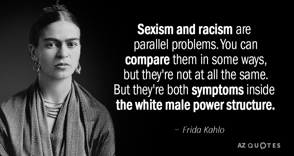 Frida Kahlo Quote Sexism And Racism Are Parallel Problems You Can