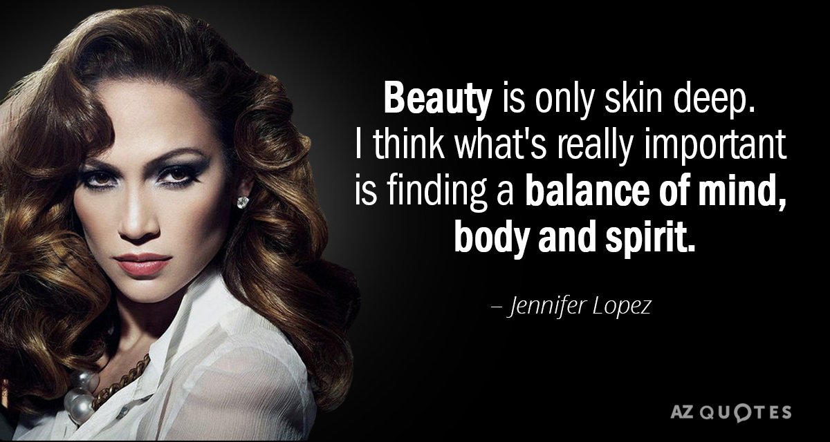 Jennifer Lopez quote: Beauty is only skin deep. I think what's really important is finding a...