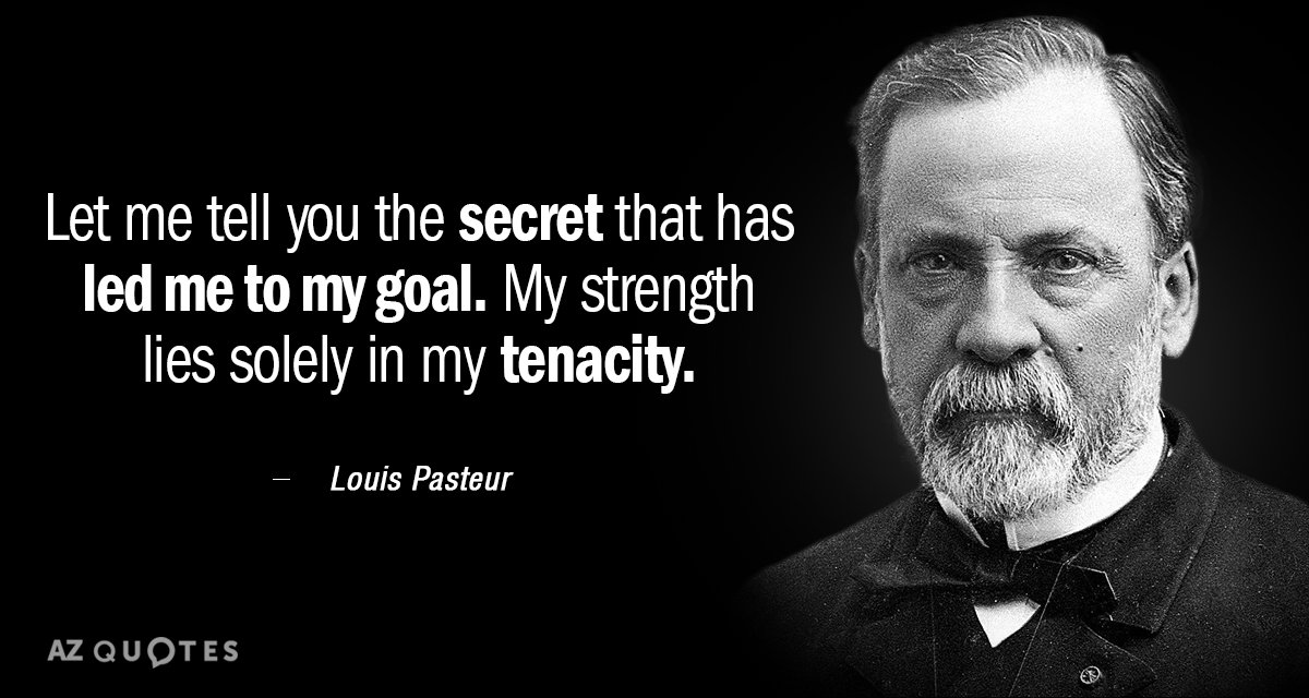 Louis Pasteur quote: Let me tell you the secret that has led me to my goal...