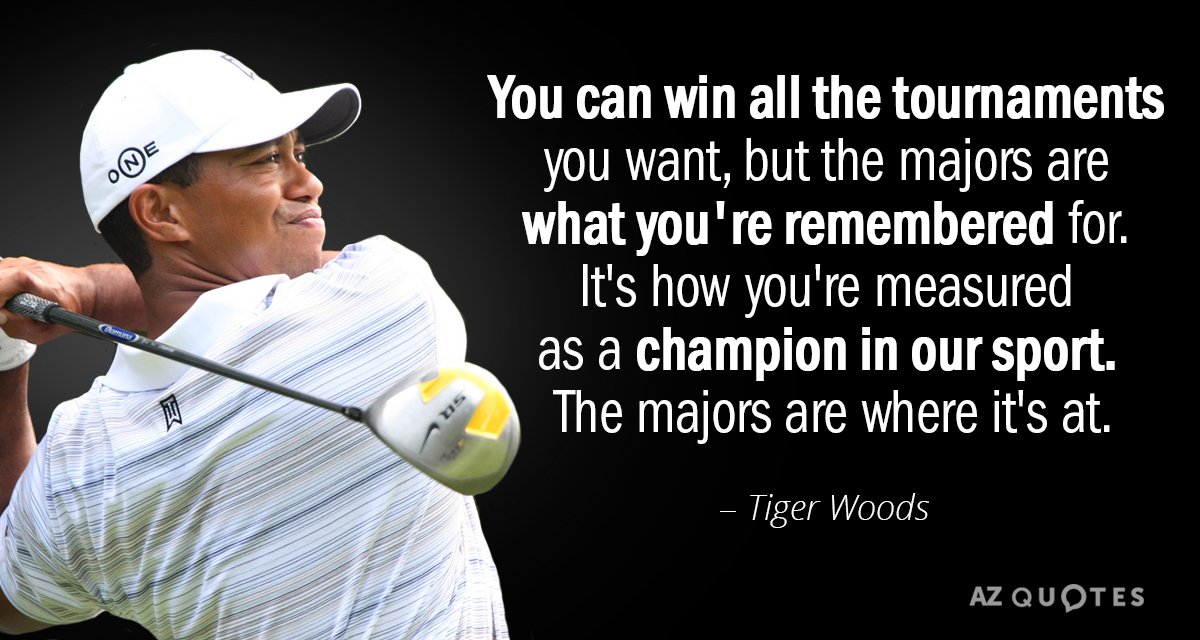 Tiger Woods quote: You can win all the tournaments you want, but the majors are what...