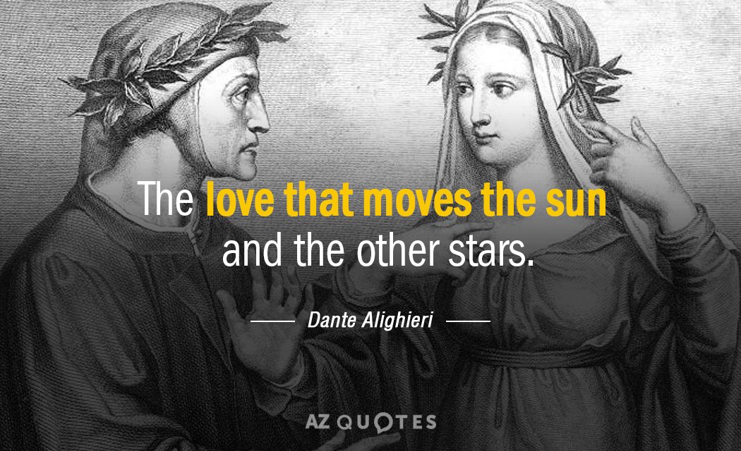 Dante Alighieri quote: L'amor che move il sole e l'altre stelle (The love that moves the...