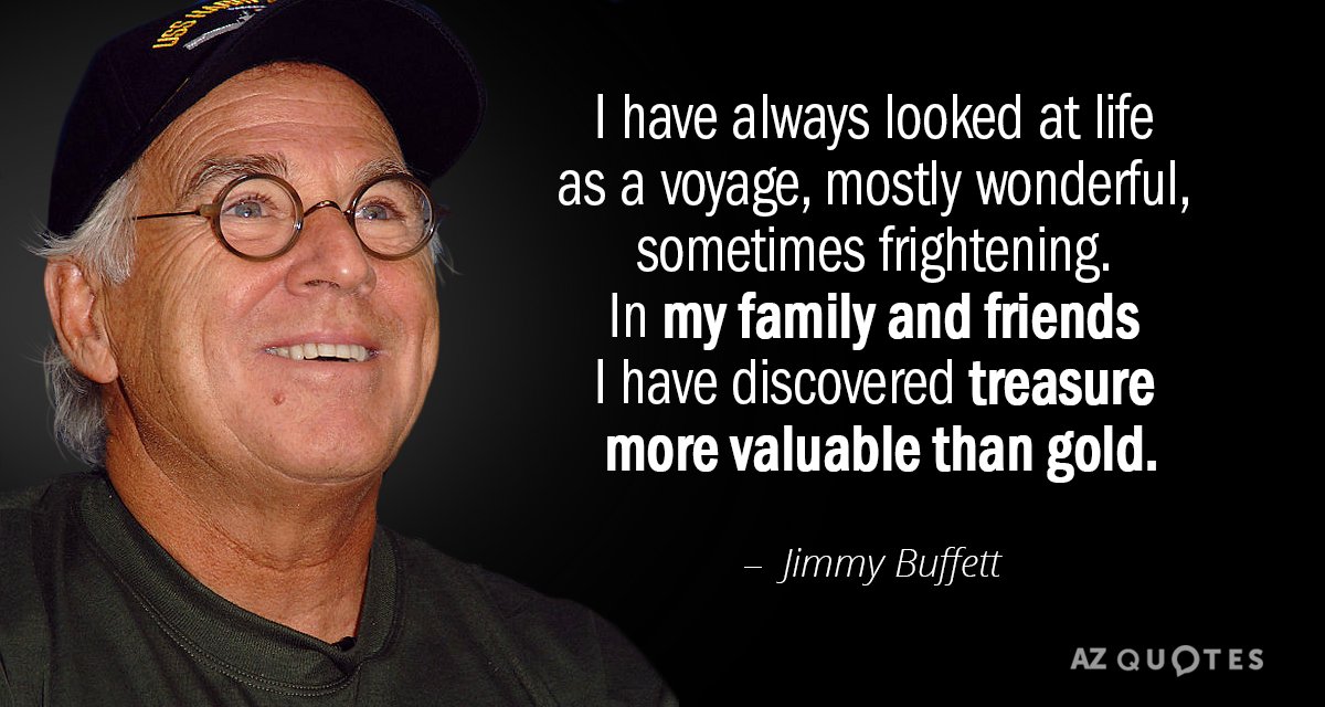 Jimmy Buffett quote: I have always looked at life as a voyage, mostly wonderful, sometimes frightening...