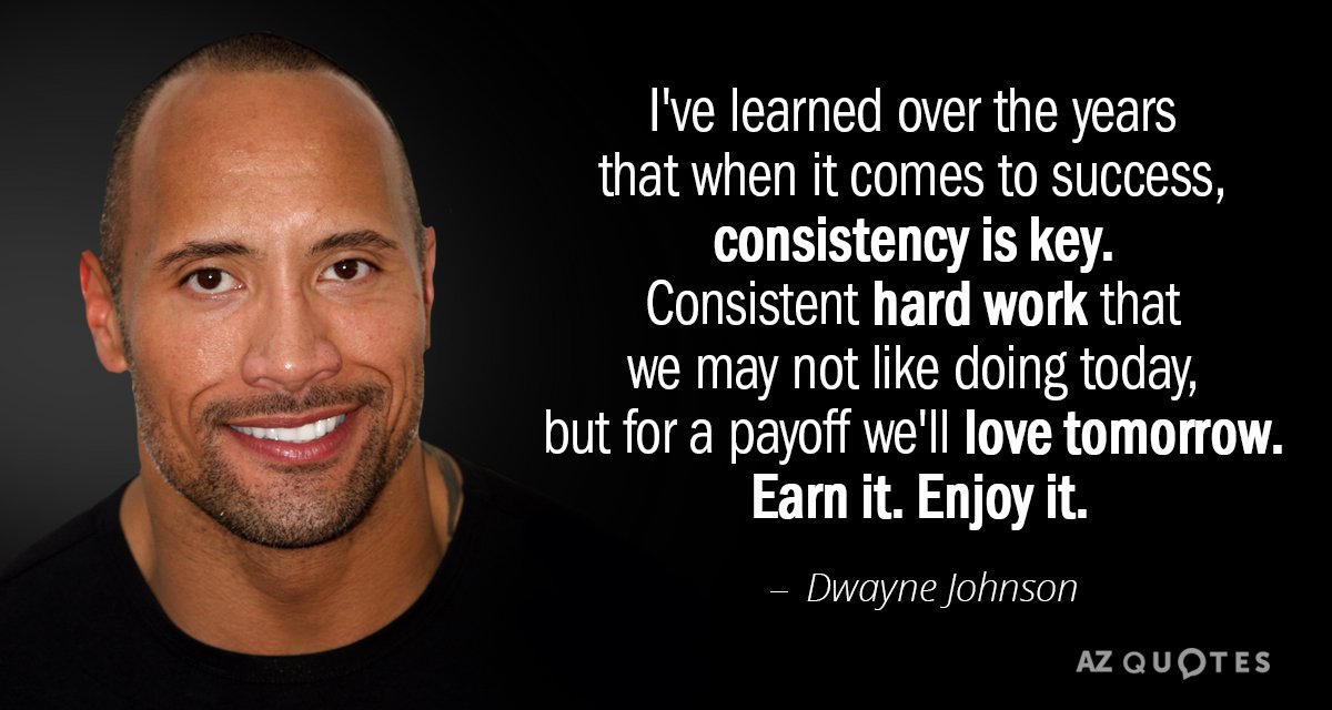 Dwayne Johnson quote: I've learned over the years that when it comes to success, consistency is...